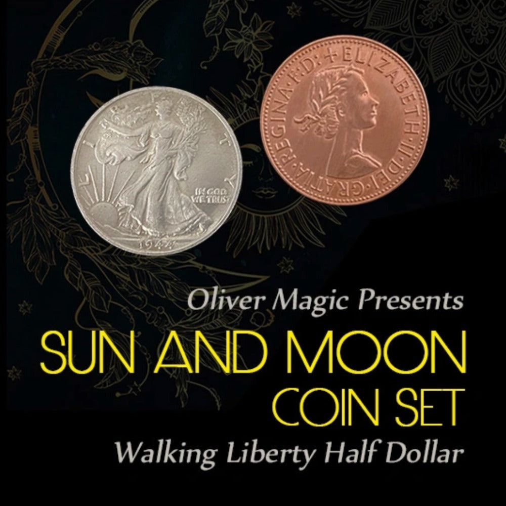 Sun and Moon Coin Set Magic Tricks Coin Transposition Vanish Magic