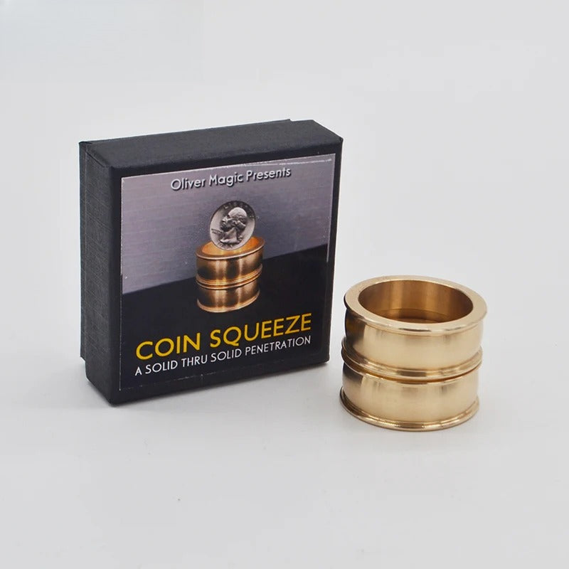 Coin Squeeze by Oliver Magic Magic Tricks Coin Penetration Magia Magician