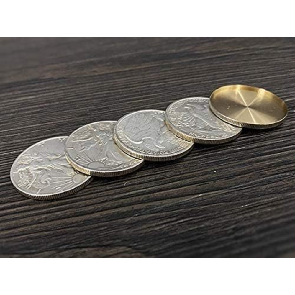 Walking Liberty Half Dollar Shell and Coins Set Magic Tricks (4 Coins 1 Shell)