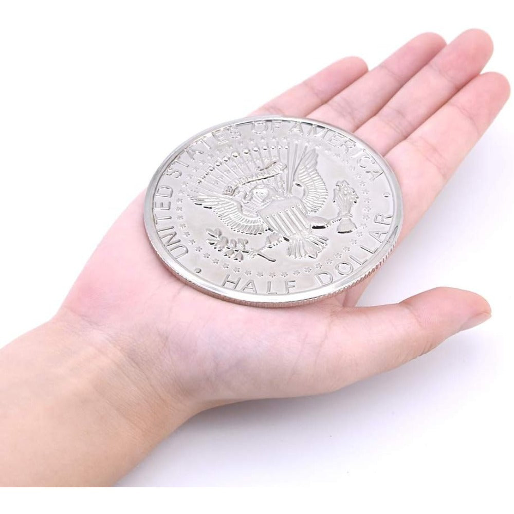 Jumbo Coin 3 inch Half Dollar Magic Tricks Coin Appear Disappear Magic