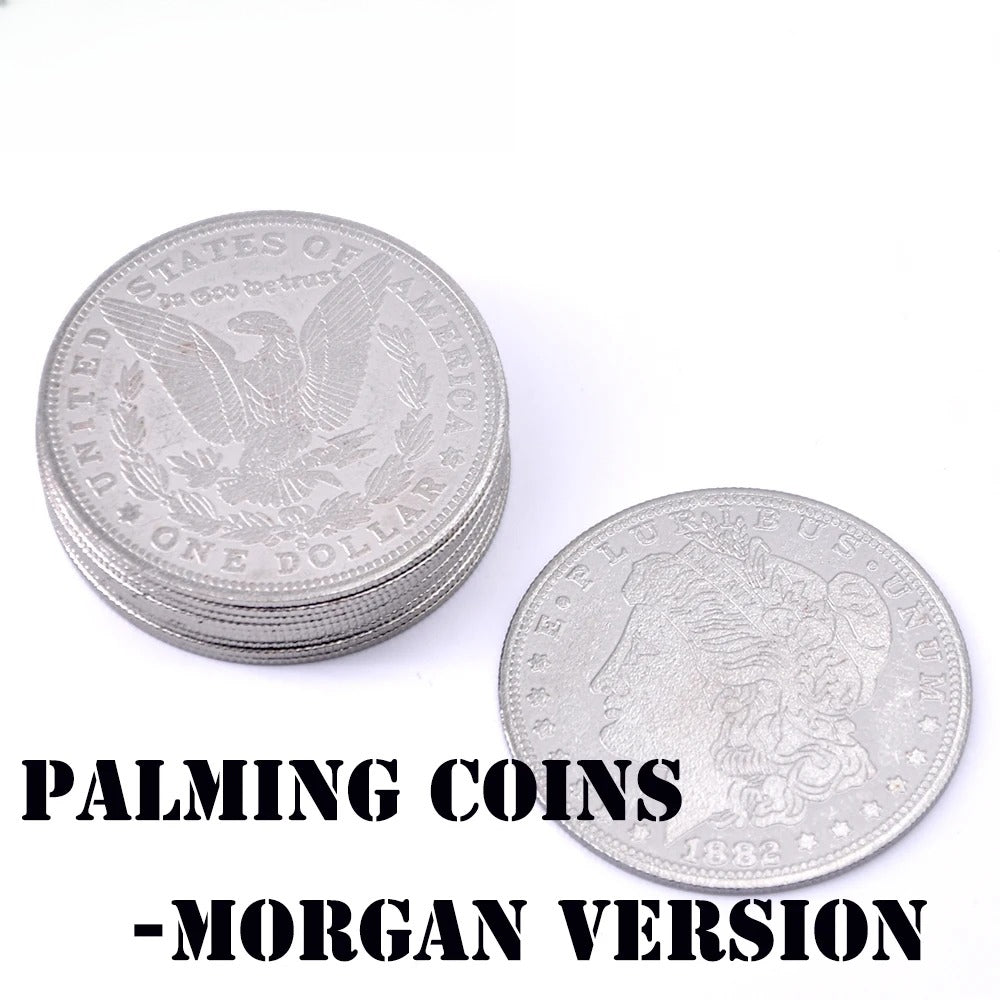 10pcs Palming Coins (Morgan Version) Magic Tricks Super Thin