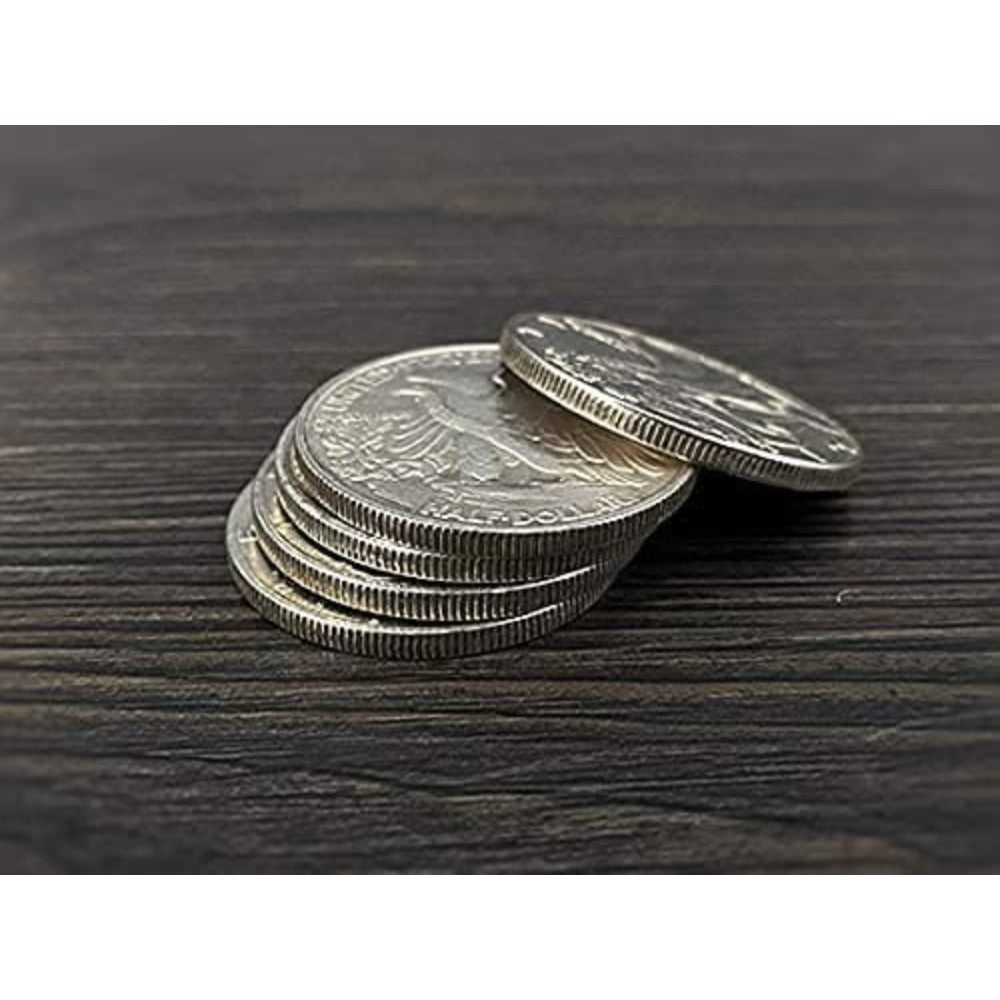 Walking Liberty Half Dollar Shell and Coins Set Magic Tricks (4 Coins 1 Shell)