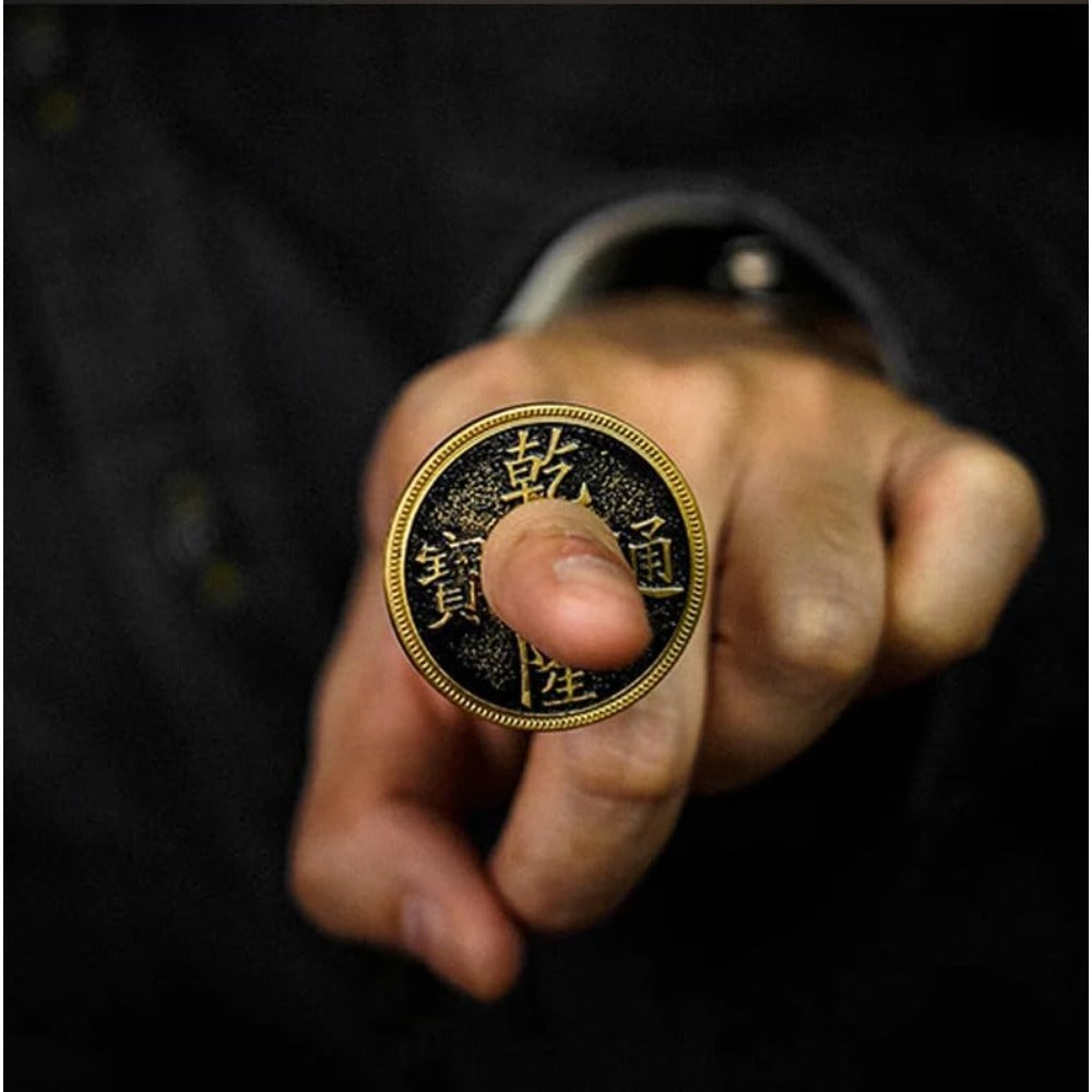 Crazy Chinese Coin Magic Tricks Moving Hole on Ancient Coin Magic Jumping