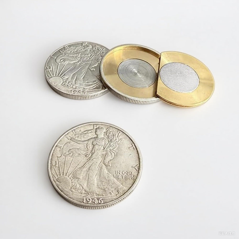 Multipurpose Flipper Coin Set (Walking Liberty Half Dollar) Magic Tricks for Magicians