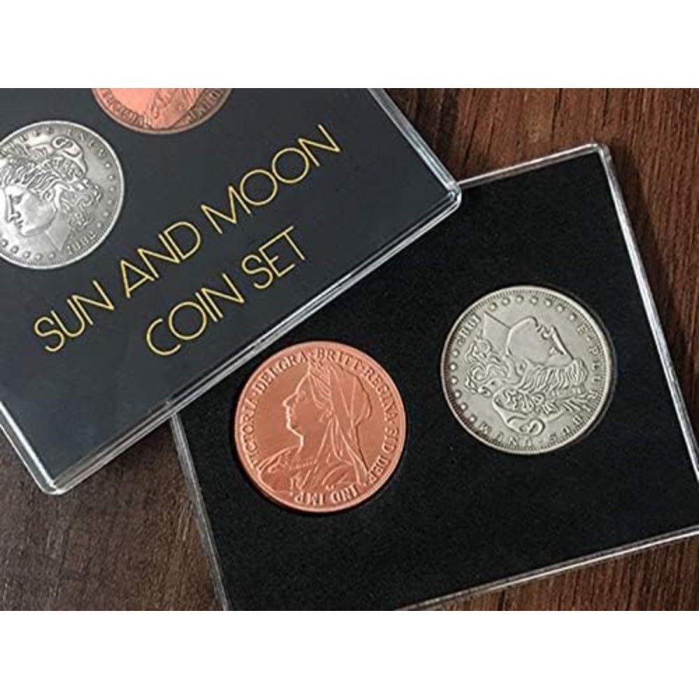 Sun and Moon Coin Set Magic Tricks Coin Transposition Vanish Magic
