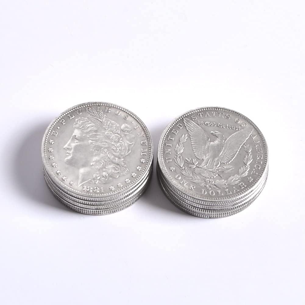 10pcs Metal Magic Coins Steel Morgan Dollar Coin Magic Trick (3.8cm Dia)