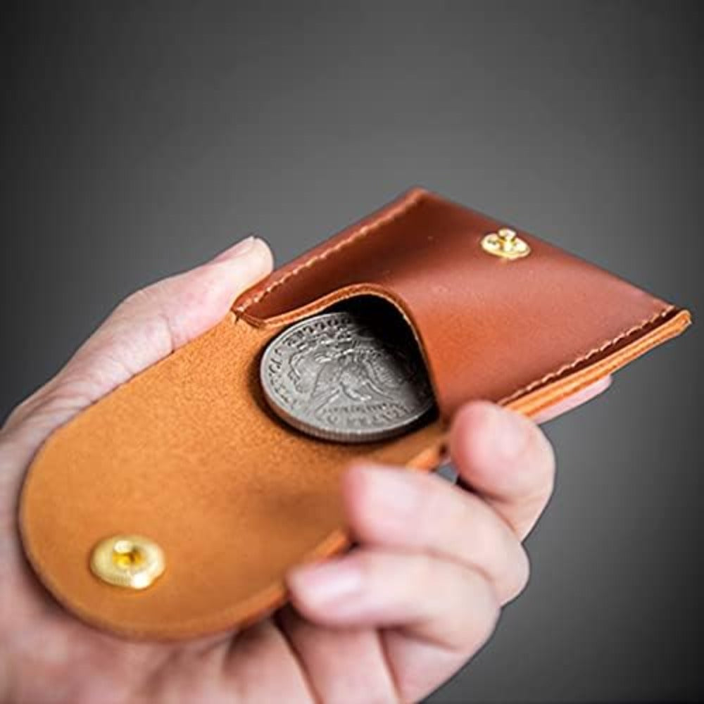 Pocket Portal (Morgan Dollar Size) Magic Tricks Leather Coin Bag