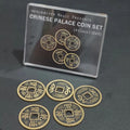 Chinese Palace Coin Set (4 Coins 1 Shell, Morgan/Half dollars Size Brass) by Oliver Magic