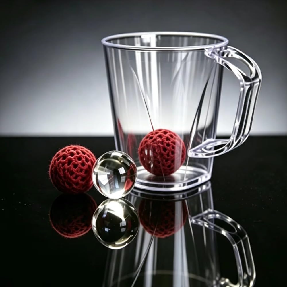 Over Clear Magic Tricks Visual Transparent Cup & Ball Load Vanishes Routine