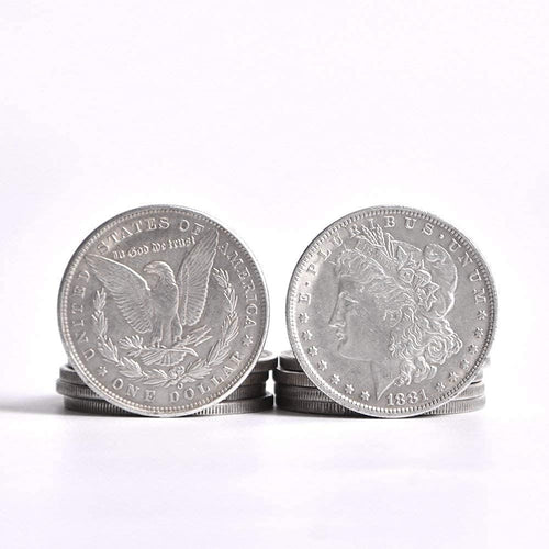 10pcs Metal Magic Coins Steel Morgan Dollar Coin Magic Trick (3.8cm Dia)