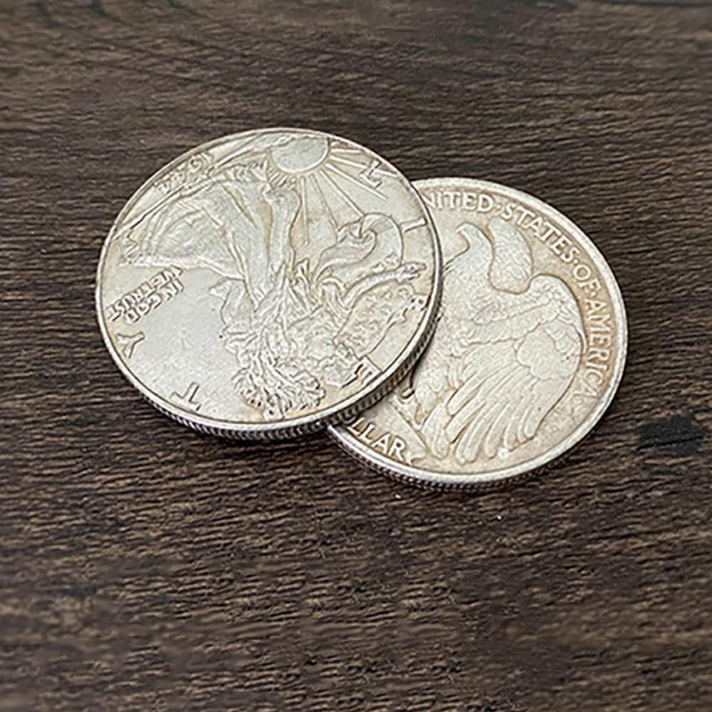Gravity Flipper Coin Magic Tricks Walking Liberty Half Dollar Magic