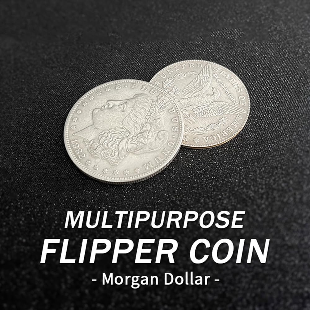 Multipurpose Flipper Coin (Morgan Dollar) Magic Tricks Magnetic or Gravity Coin