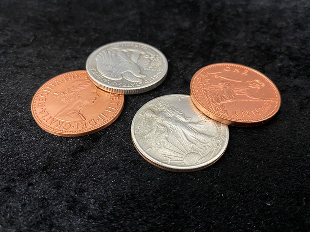 Sun and Moon Coin Set Magic Tricks Coin Transposition Vanish Magic
