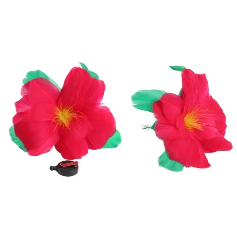 Magic Feather Flower Vanishing Stage Magic Tricks Set Pull Device Appearing Flower From Sleeve