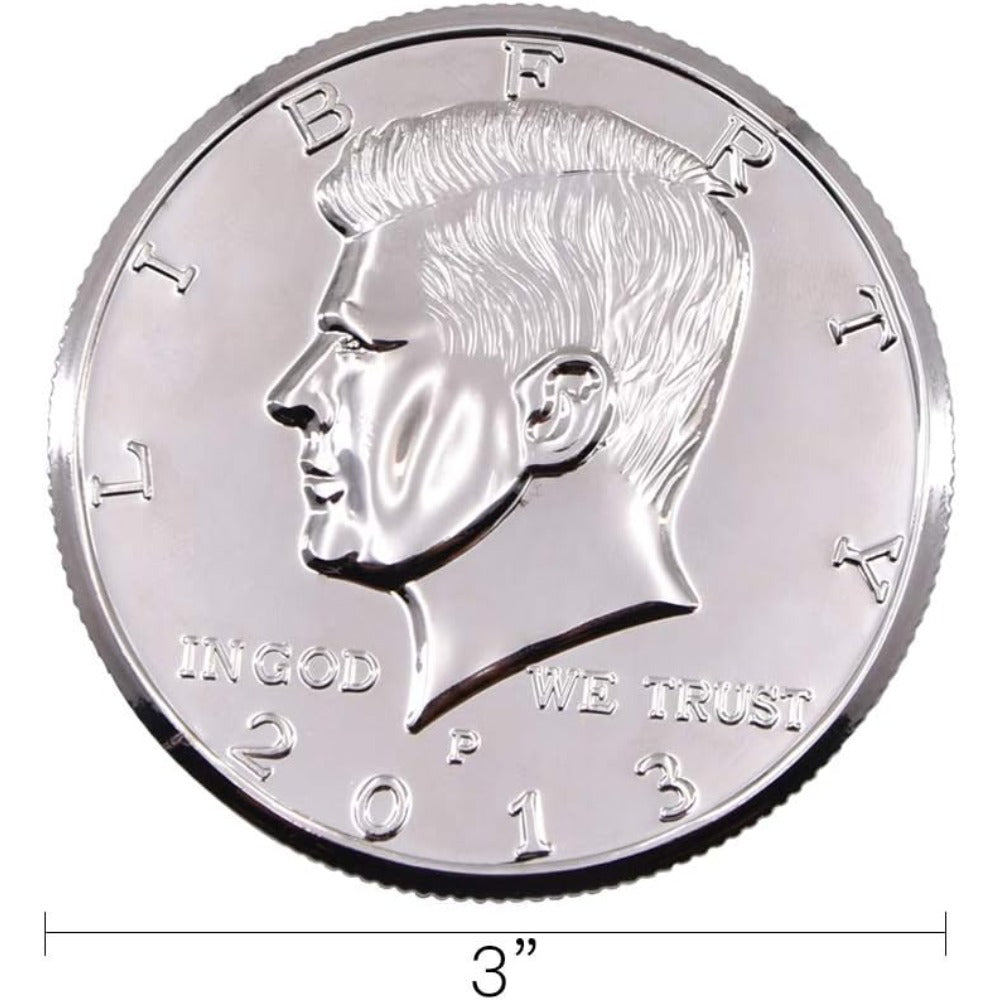 Jumbo Coin 3 inch Half Dollar Magic Tricks Coin Appear Disappear Magic
