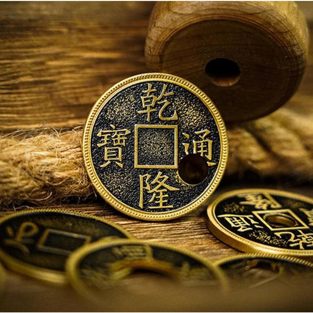 Crazy Chinese Coin Magic Tricks Moving Hole on Ancient Coin Magic Jumping