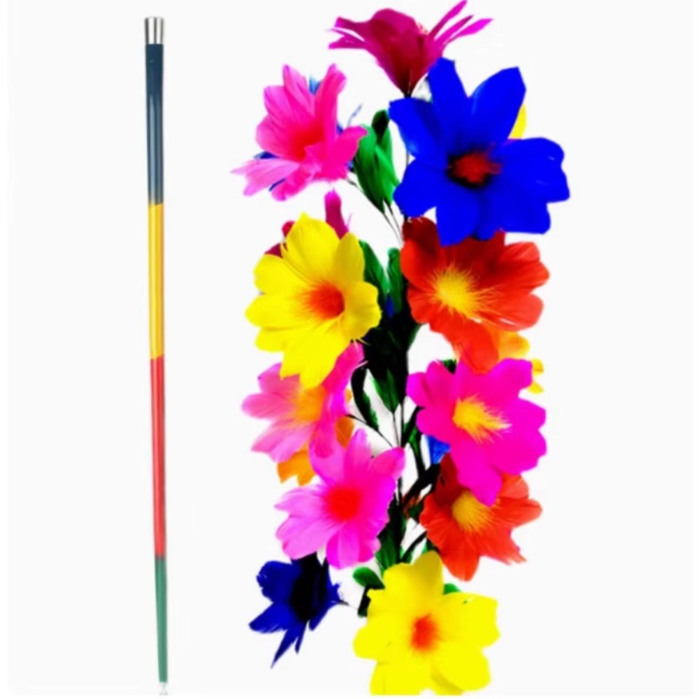 Deluxe Cane to Feather Flower Magic Trick Professional Transformation Prop