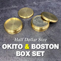 Buddha Okito & Boston Box Set (Half Dollar Size) Magic Trick Coin Appear Vanish