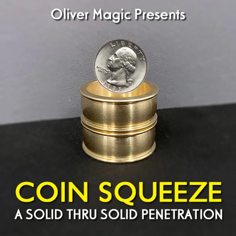 Coin Squeeze by Oliver Magic Magic Tricks Coin Penetration Magia Magician