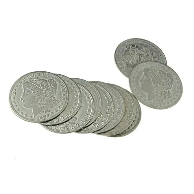10pcs Palming Coins (Morgan Version) Magic Tricks Super Thin