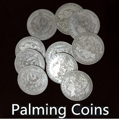 10pcs Palming Coins (Morgan Version) Magic Tricks Super Thin
