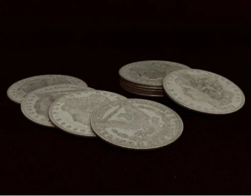10pcs Palming Coins (Morgan Version) Magic Tricks Super Thin