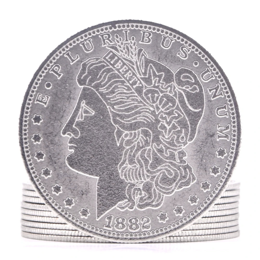 10pcs Palming Coins (Morgan Version) Magic Tricks Super Thin