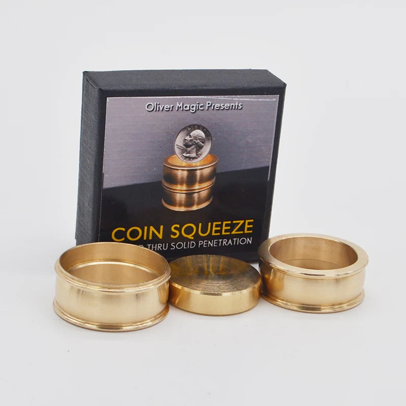 Coin Squeeze by Oliver Magic Magic Tricks Coin Penetration Magia Magician