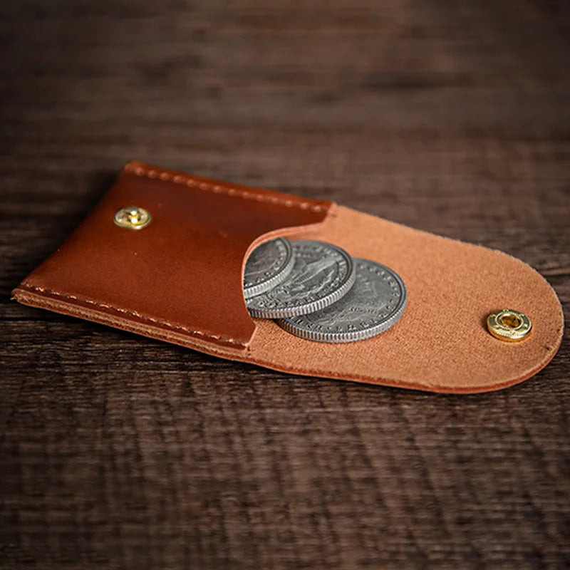 Pocket Portal (Morgan Dollar Size) Magic Tricks Leather Coin Bag