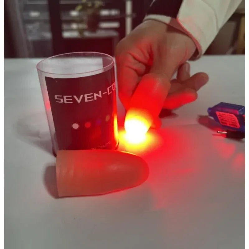 Seven Colors LED Light Thumb Tips Super Light Magic Tricks