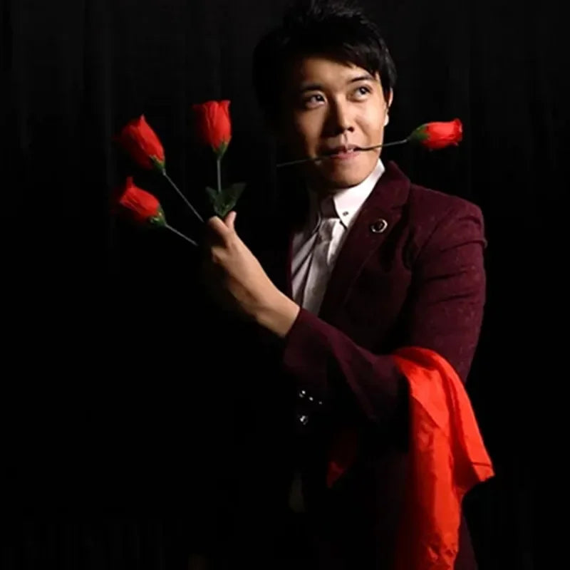 The Rose 2.0 (Red) by Bond Lee Fire Rose 1 To 4 Stage Magic Props