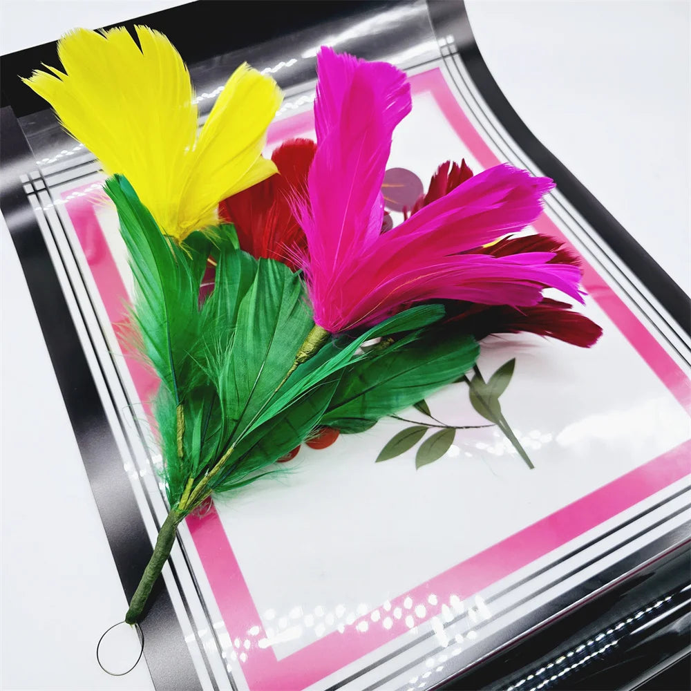 Crystal Flash Feather Flower Magic Tricks Disappearing Magic Stage