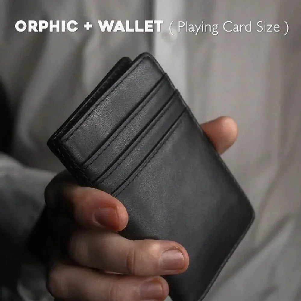Orphic+ Playing Card Size in Leather Magic Tricks Card to Wallet Peek Switch