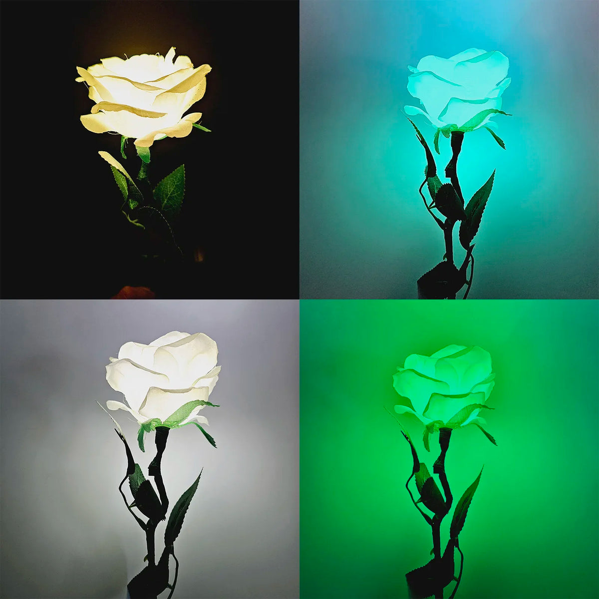 Seven-Color Light Rose Stage Magic Tricks Color Changing Flower Magia