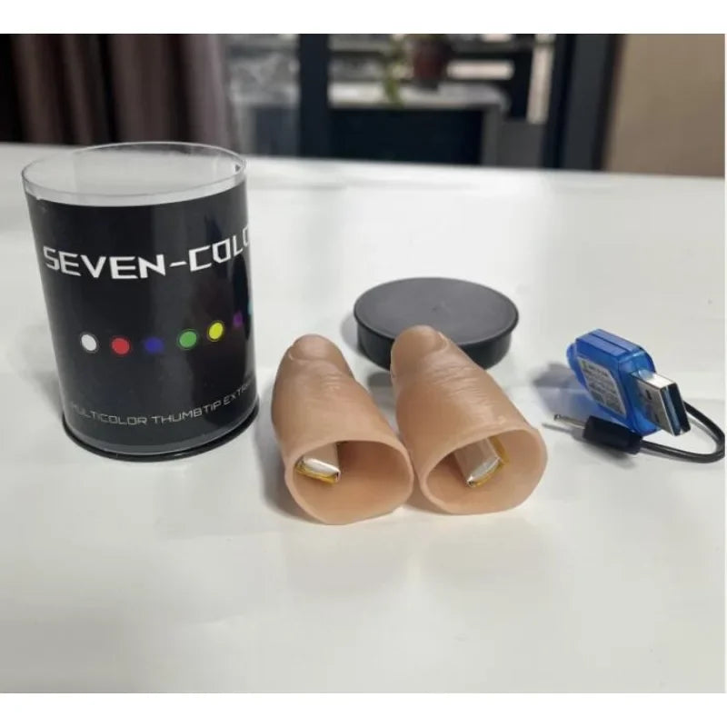 Seven Colors LED Light Thumb Tips Super Light Magic Tricks