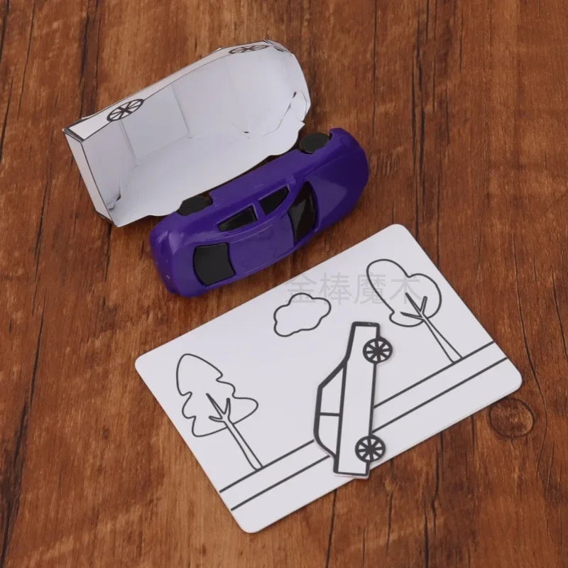 Appearing Car by Hyde Ren Magic Tricks Card to Paper Car