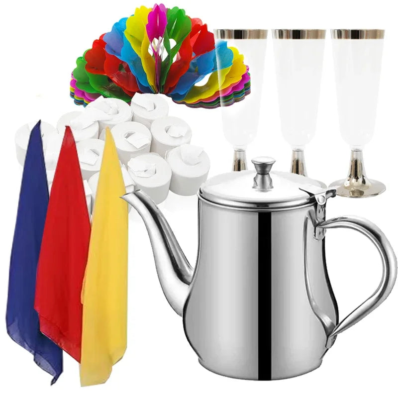 Magic Pot Conjures Anything Appear Different Color Drink Silk Candy Stage Magic