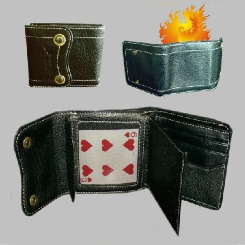 CARD TO FIRE WALLET Stage Magic Props 2 in1 Trick for Magician Tricks
