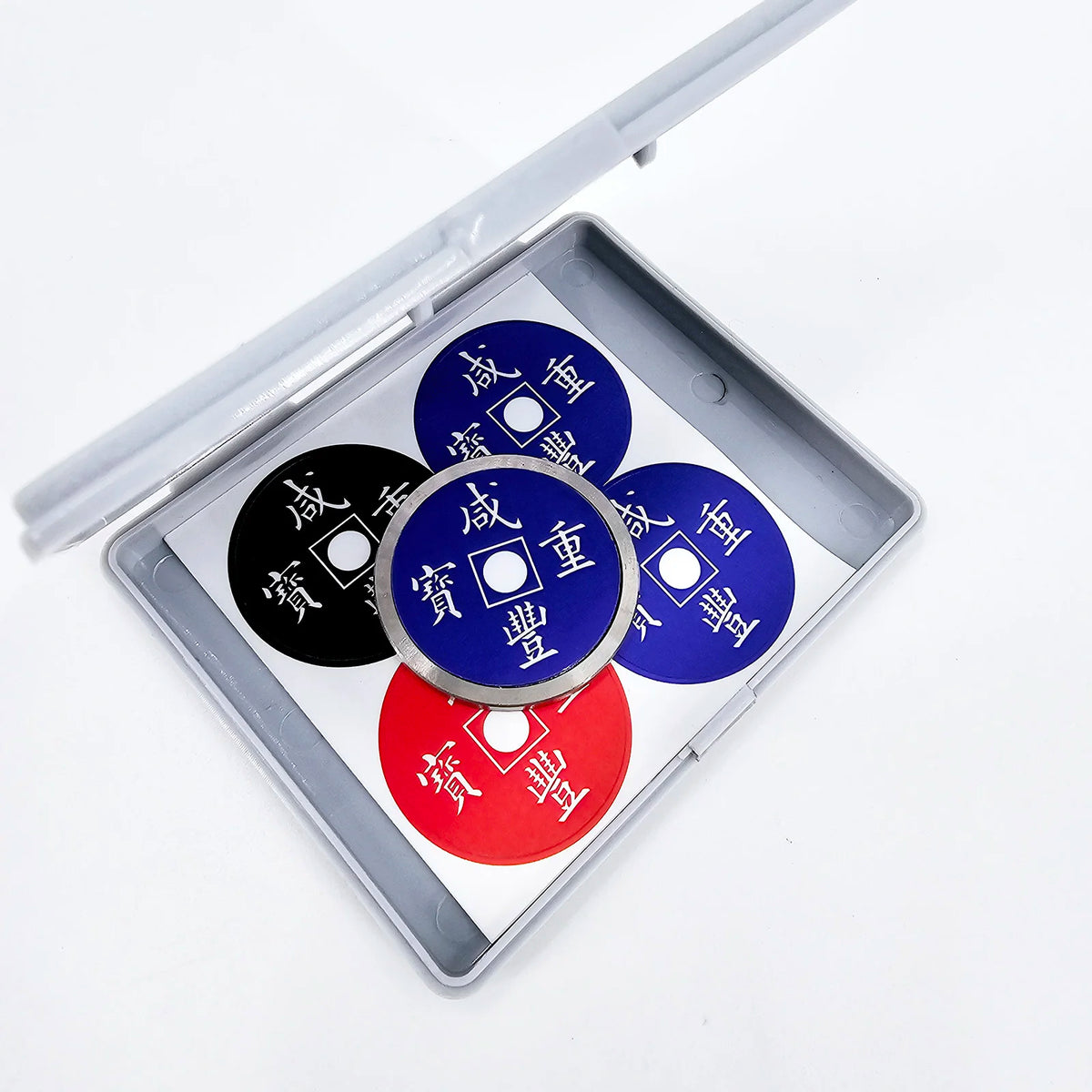Chinese Coin Color Change Magic Trick Black to Red to Blue Multiple Color