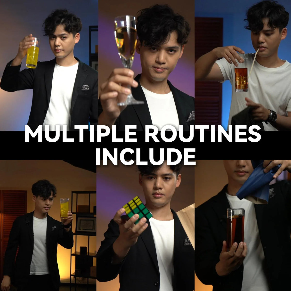 Perfect Water Glass & Perfect Champagne Glass Magic Tricks Appearing Drink Liquid