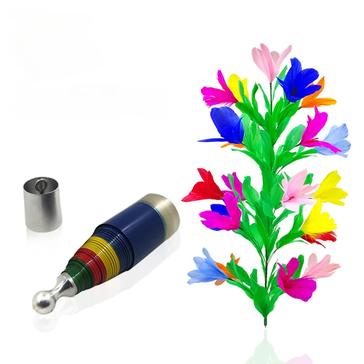 Vanishing Cane To Flower ( 21 Flowers ) Stage Magic Tricks Metal Vanishing Cane