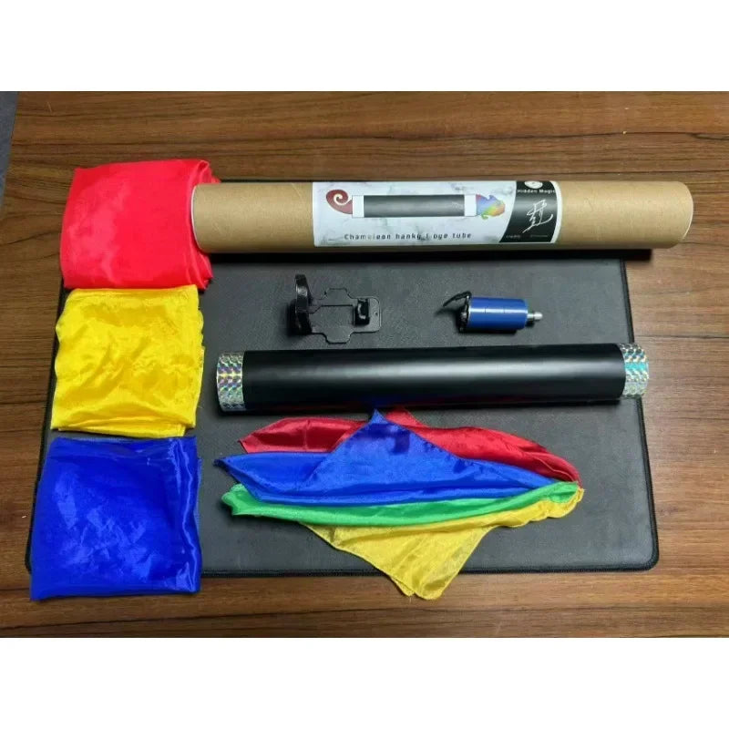 Chameleon Hanky Dye Tube Stage Magic Tricks Silk Scarves Magician