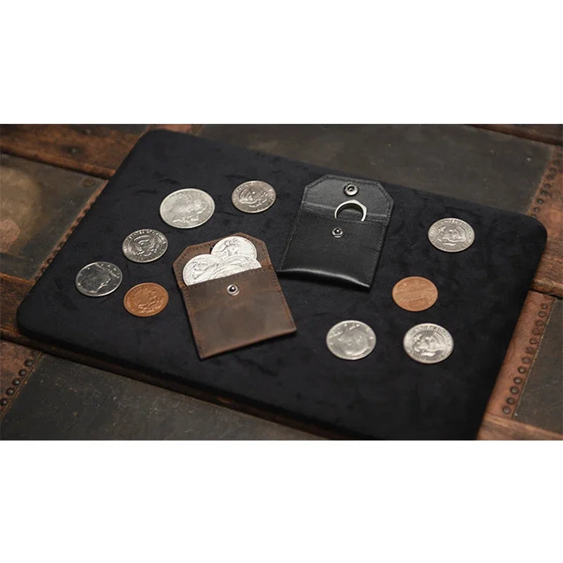 FPS Coin Wallet Close Up Magic Tricks Hand Made Leather Coin Purse