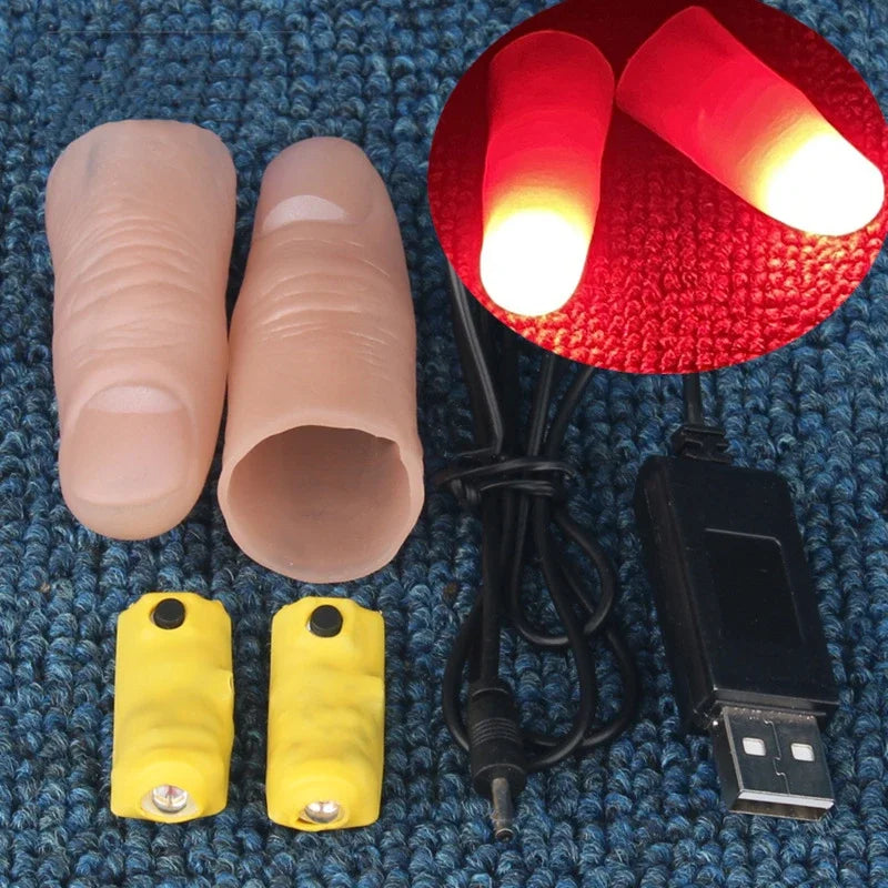 Professional Light-Pair Set (Red/Four Colors) Magic Tricks LED Thumb Tips Light