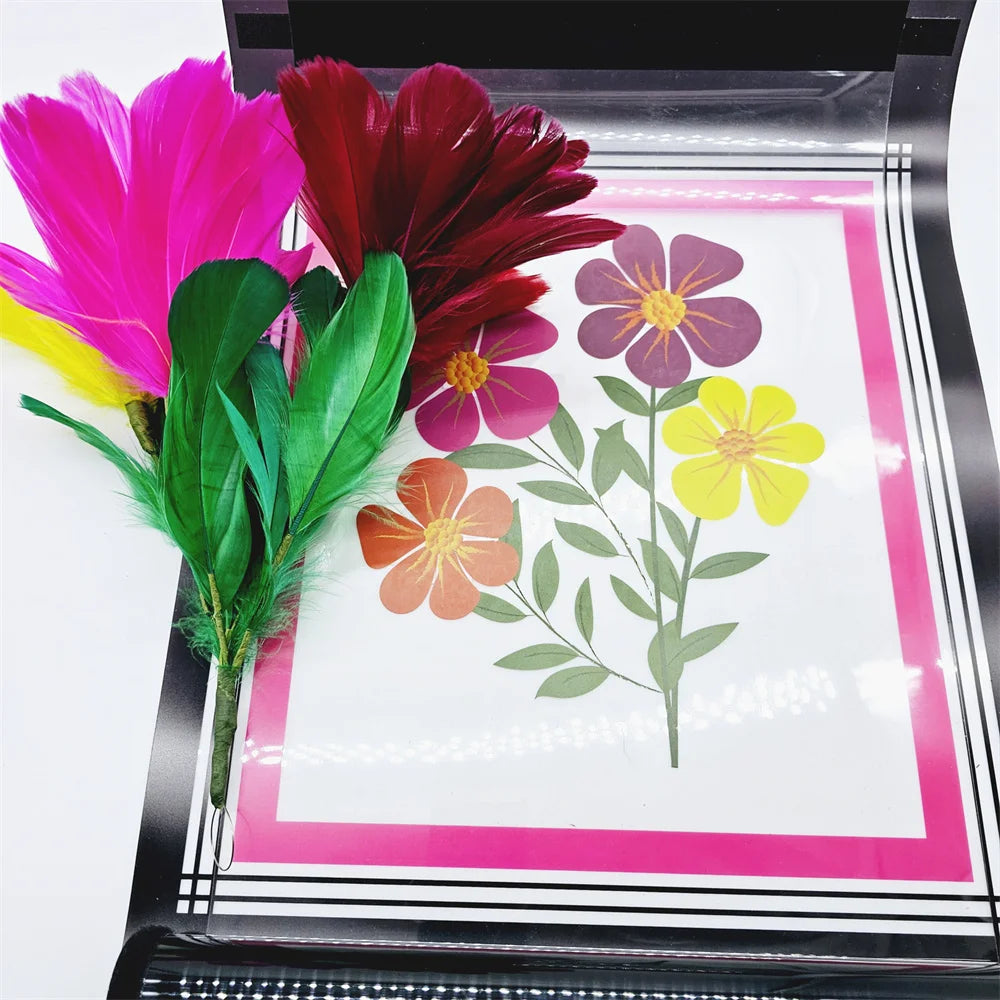 Crystal Flash Feather Flower Magic Tricks Disappearing Magic Stage