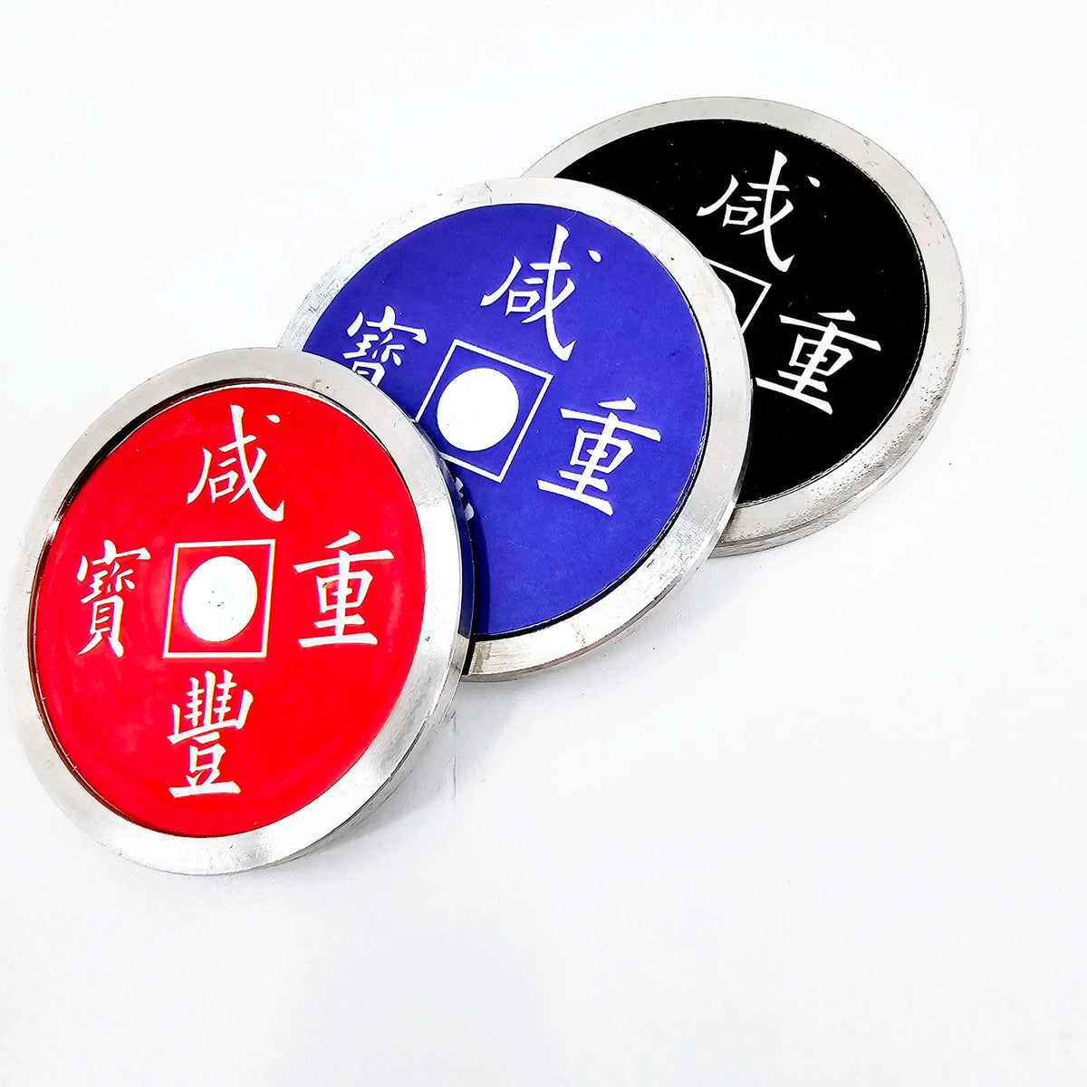 Chinese Coin Color Change Magic Trick Black to Red to Blue Multiple Color