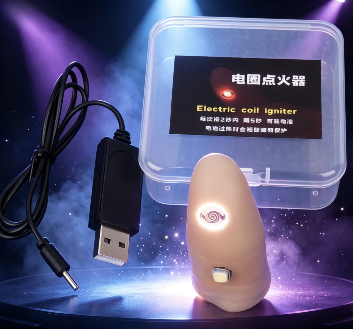 Electric Coil Thumb Tip Finger Flame Device Hand Instant Fire Magic Trick