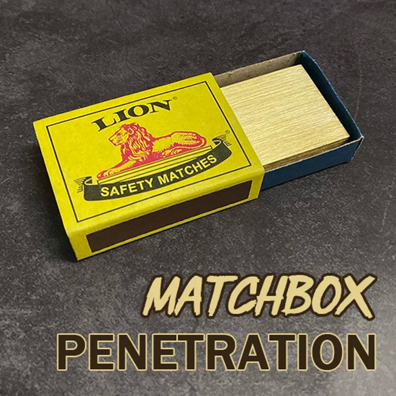 Matchbox Penetration Magic Tricks Needle Through Brass Block Magia