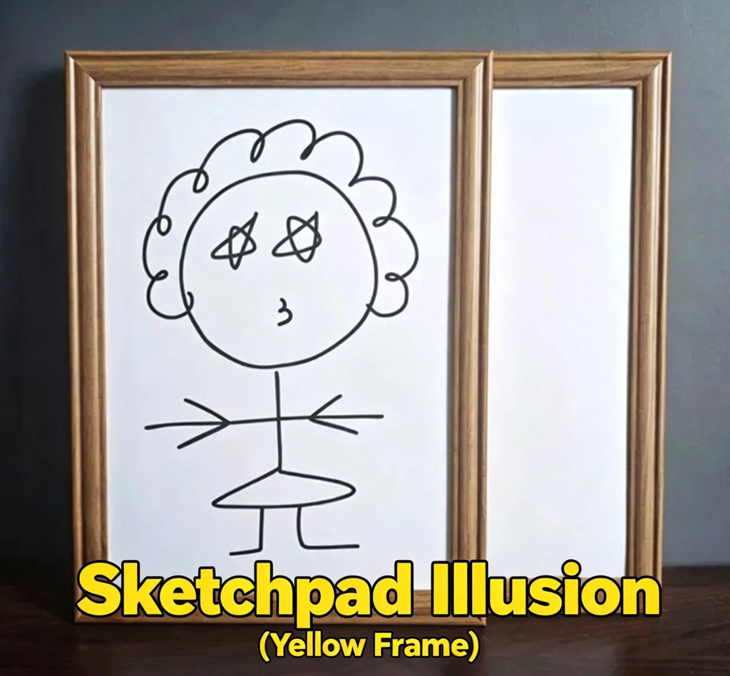Sketchpad Illusion (Yellow Frame) Gimmick Magic Drawing Board Stage Magic