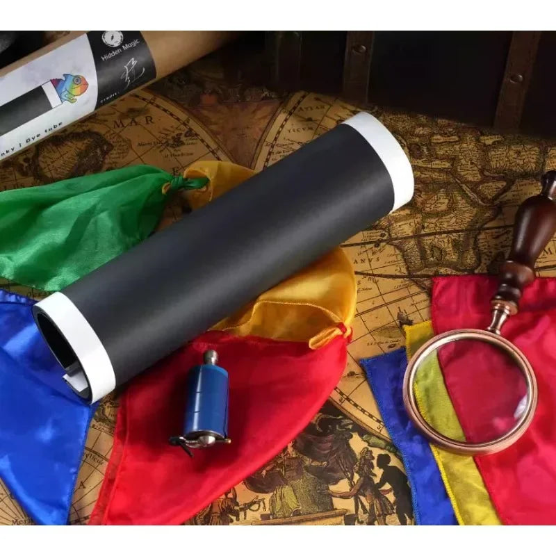 Chameleon Hanky Dye Tube Stage Magic Tricks Silk Scarves Magician